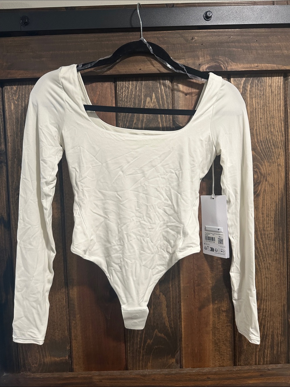 lululemon athletica wondermost square neck Bone Long-Sleeve Bodysuit